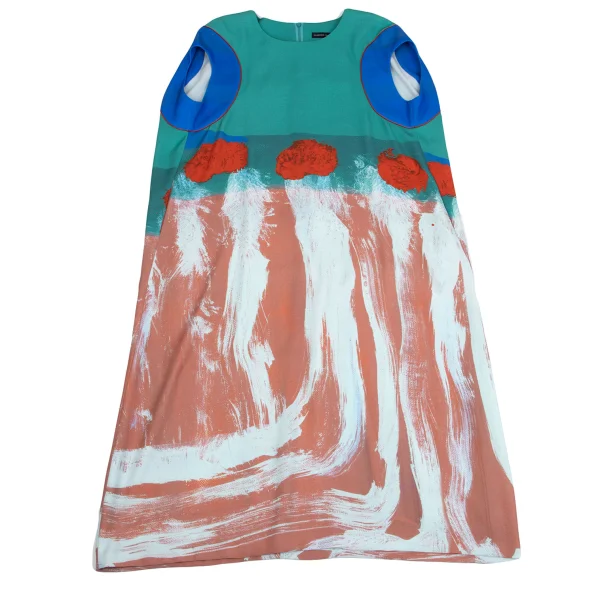 HIROKO KOSHINO Art Printed Design Sleeveless Dress K-161426_002