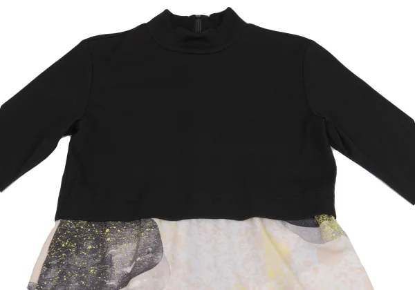 HIROKO KOSHINO Splash Paint Printed Rib Switching Dress K-161427_003