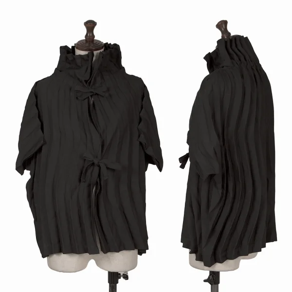 ISSEY MIYAKE me Front Strap Pleats Blouse Black F K-161431_001