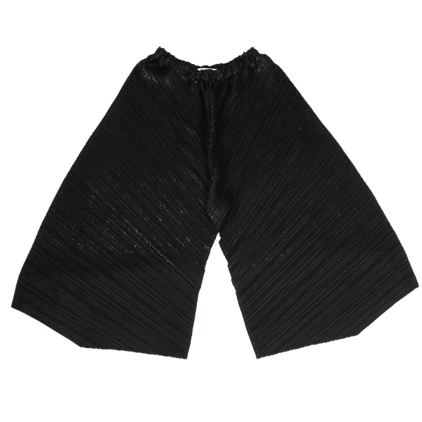 PLEATS PLEASE Horizontal Pleated Foil Print Wide Pants Black 5 K-161441_001