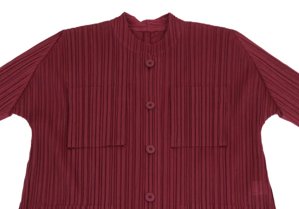 PLEATS PLEASE Pleats Patch Pocket Band Collar Tunic K-161446_003