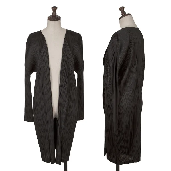 PLEATS PLEASE Pleats Buttonless Long Cardigan Black 3 K-161448_001