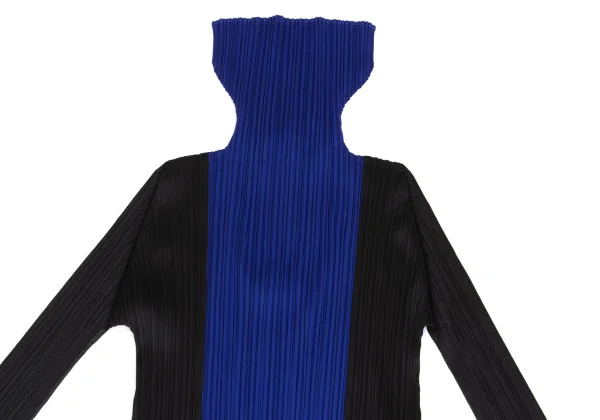 PLEATS PLEASE Pleats Bicolor Turtleneck Dress K-161449_003