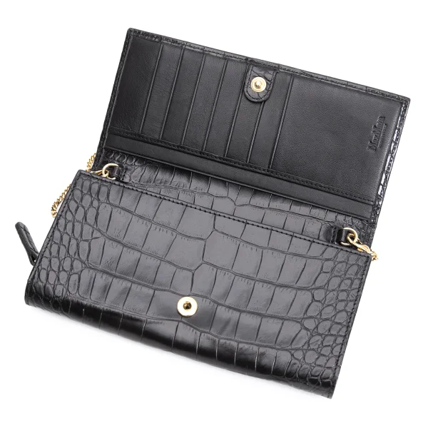 Max Mara Crocodile Emboss Leather Wallet K-161453_009