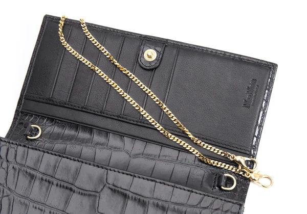 Max Mara Crocodile Emboss Leather Wallet K-161453_011