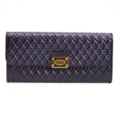 TOD'S Enamel Rhombus Emboss Wallet