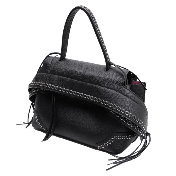 TOD'S Ring Stitch 2way Leather Bag Black  K-161457_001