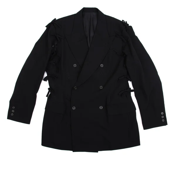 ジャンポールゴルチエ オムJean Paul GAULTIER HOMME リボン着脱デザインウールジャケット 黒50 K-161481_001