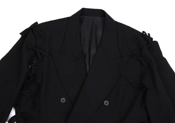 ジャンポールゴルチエ オムJean Paul GAULTIER HOMME リボン着脱デザインウールジャケット 黒50 K-161481_002