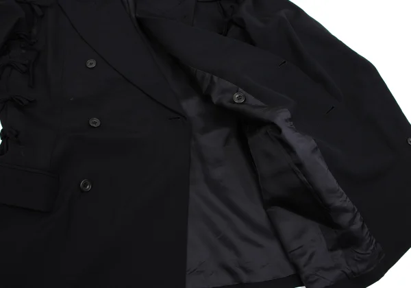 ジャンポールゴルチエ オムJean Paul GAULTIER HOMME リボン着脱デザインウールジャケット 黒50 K-161481_014