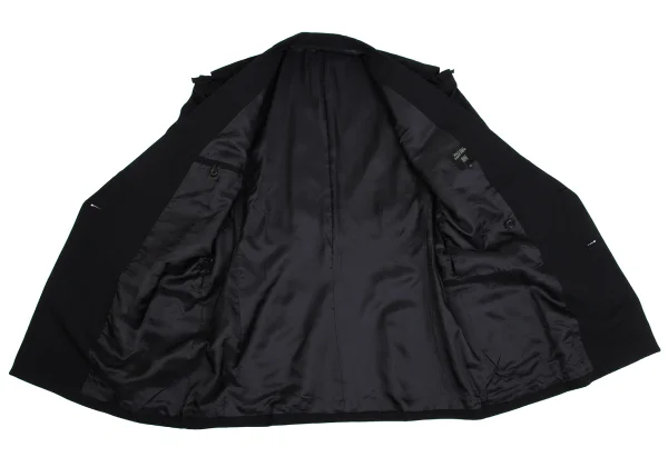 ジャンポールゴルチエ オムJean Paul GAULTIER HOMME リボン着脱デザインウールジャケット 黒50 K-161481_015