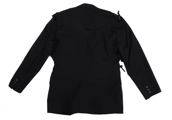 ジャンポールゴルチエ オムJean Paul GAULTIER HOMME リボン着脱デザインウールジャケット 黒50 K-161481_016
