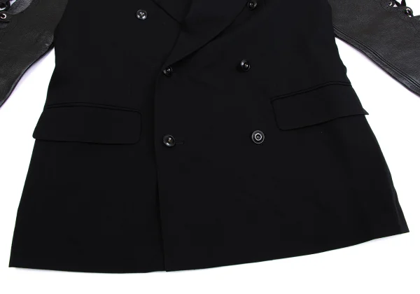 Jean Paul GAULTIER HOMME Leather Sleeves Wool Gaba Jacket K-161482_011