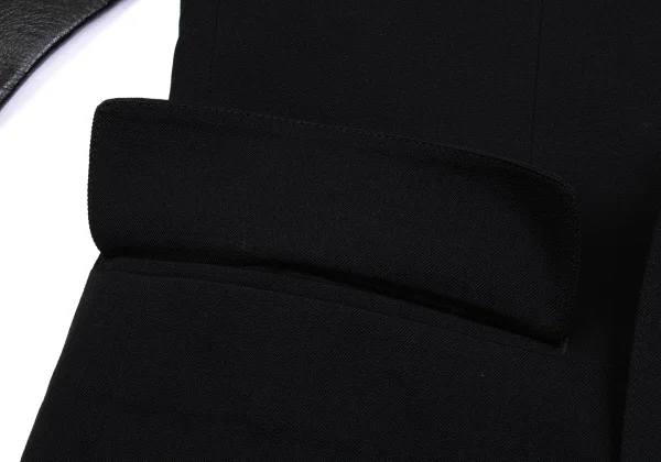 Jean Paul GAULTIER HOMME Leather Sleeves Wool Gaba Jacket K-161482_013