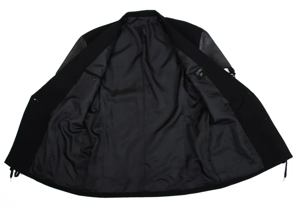 Jean Paul GAULTIER HOMME Leather Sleeves Wool Gaba Jacket K-161482_015