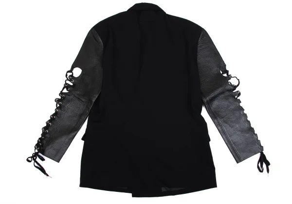 Jean Paul GAULTIER HOMME Leather Sleeves Wool Gaba Jacket K-161482_016