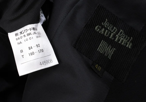 Jean Paul GAULTIER HOMME Leather Sleeves Wool Gaba Jacket K-161482_019