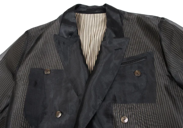 Jean Paul GAULTIER HOMME See-through Layered Striped Jacket K-161483_002