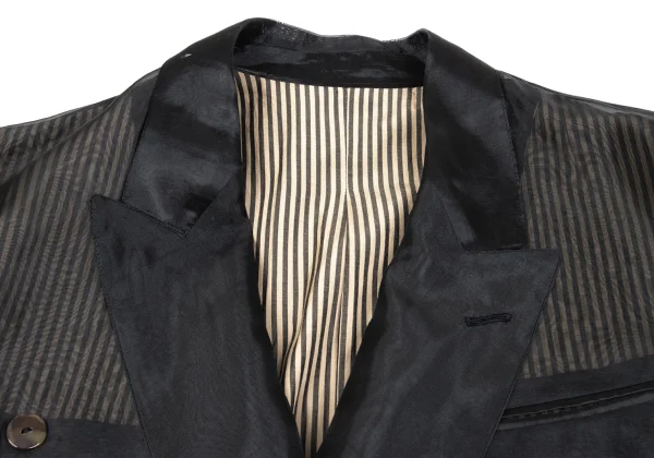 Jean Paul GAULTIER HOMME See-through Layered Striped Jacket K-161483_003