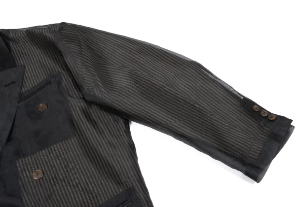 Jean Paul GAULTIER HOMME See-through Layered Striped Jacket K-161483_006