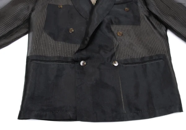 Jean Paul GAULTIER HOMME See-through Layered Striped Jacket K-161483_009