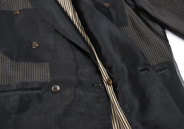 Jean Paul GAULTIER HOMME See-through Layered Striped Jacket K-161483_011
