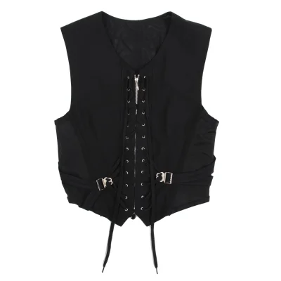 Jean Paul GAULTIER HOMME Mesh Switching Lace Up Zip Vest