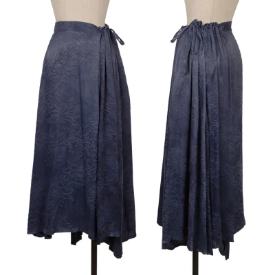 Yohji Yamamoto NOIR Rayon Silk Floral Emboss Skirt