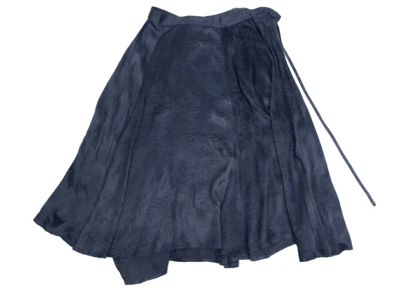 Yohji Yamamoto NOIR Rayon Silk Floral Emboss Skirt K-161490_002
