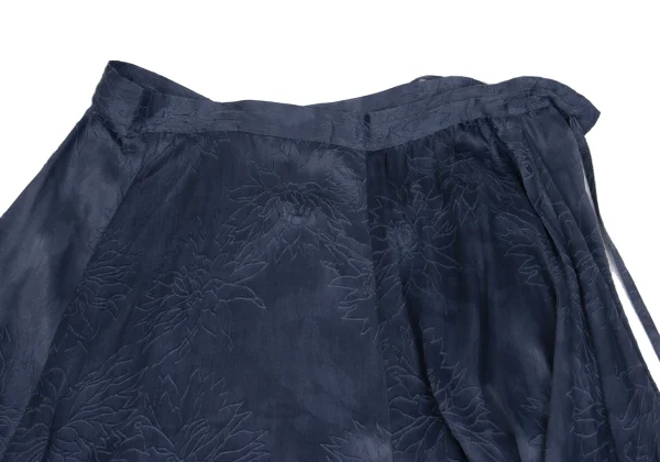 Yohji Yamamoto NOIR Rayon Silk Floral Emboss Skirt K-161490_003