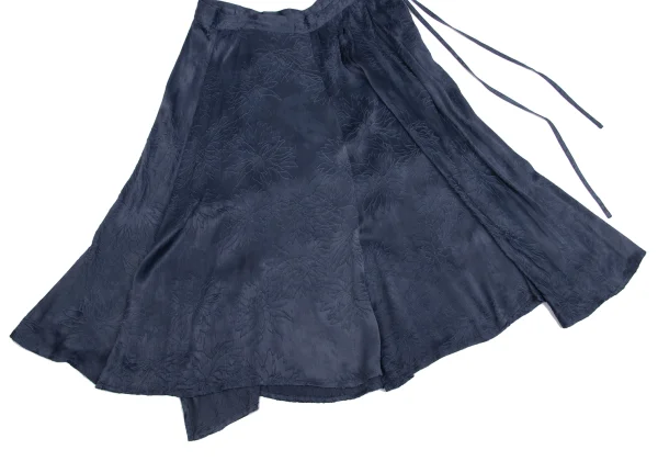 Yohji Yamamoto NOIR Rayon Silk Floral Emboss Skirt K-161490_007