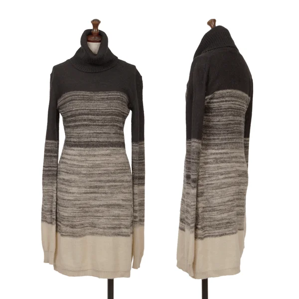 DIESEL Alpaca Blended Turtle Neck Knit Tunic Black,Beige XS K-161495_001