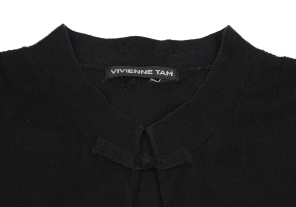 ヴィヴィアンタムVIVIENNETAM フラワービーズエンブロイダリーノースリーブニットトップス 黒他0 K-161496_006