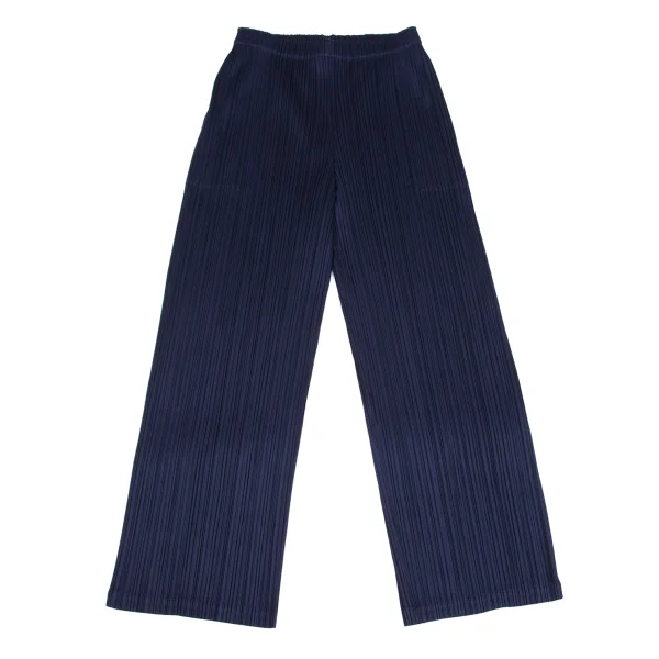 PLEATS PLEASE MONTHLY COLORS:AUGUST Pleated Straight Pants Navy 4 K-161502_001