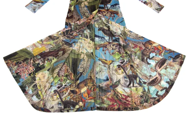 PLEATS PLEASE AURORA JUNGLE Animal Pattern Pleated Coat K-161504_010
