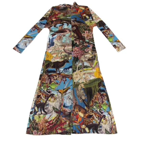 PLEATS PLEASE AURORA JUNGLE Animal Pattern Pleated Coat K-161504_011