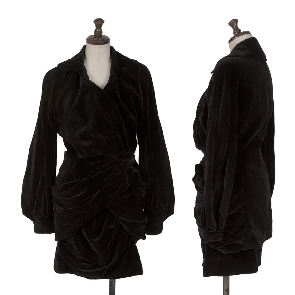 Thierry Mugler Velour Gathered Jacket K-161507_019