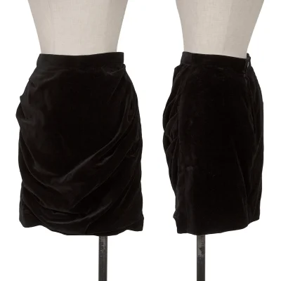 Thierry Mugler Velour Gathered Skirt