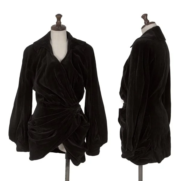 Thierry Mugler Velour Gathered Jacket & Skirt K-161509_002