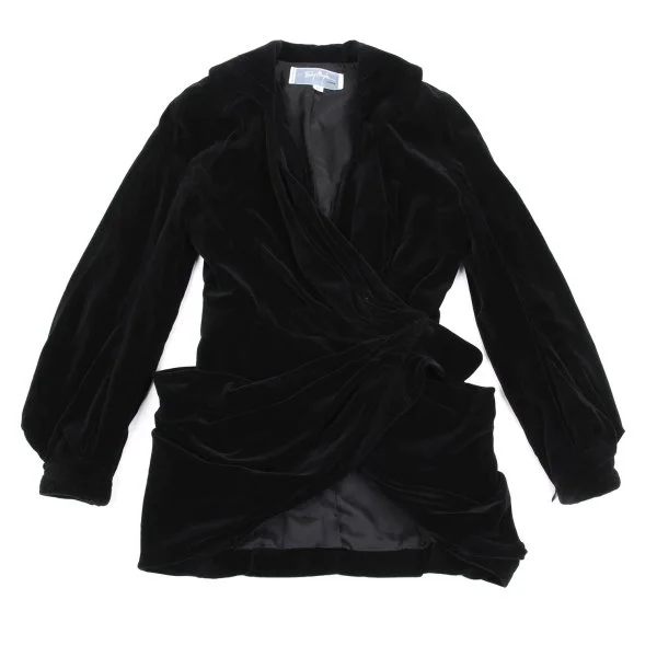 Thierry Mugler Velour Gathered Jacket & Skirt K-161509_003