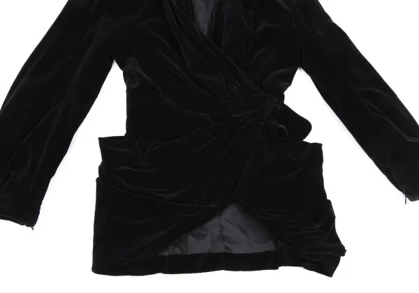 Thierry Mugler Velour Gathered Jacket & Skirt K-161509_006