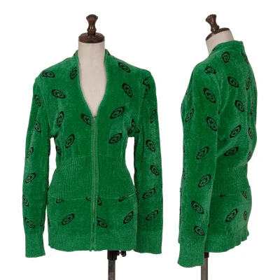 Thierry Mugler Swirl Zip Up Knit Jacket