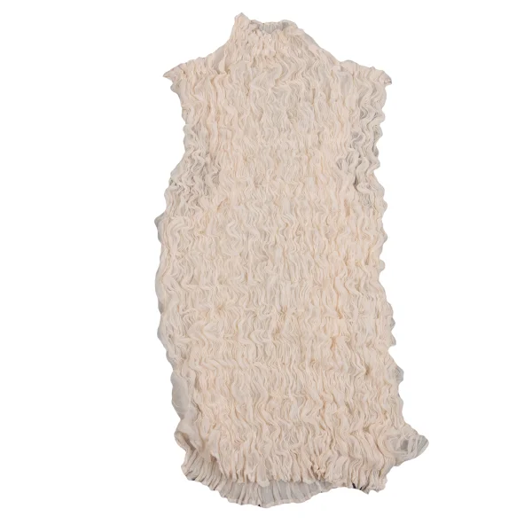 SSEY MIYAKE WHITE LABEL Pleated Shirred Sleeveless Top K-161514_002