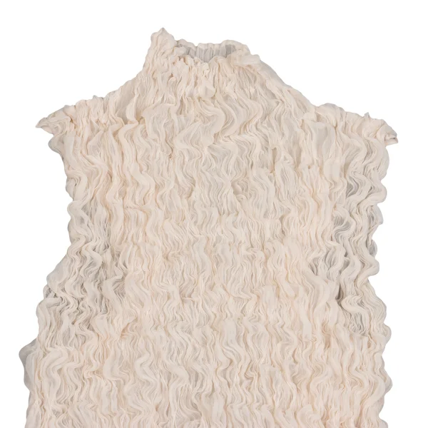 SSEY MIYAKE WHITE LABEL Pleated Shirred Sleeveless Top K-161514_003