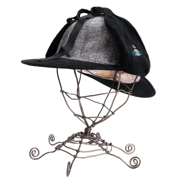 Vivienne Westwood Check Switching Deerstalker Hat Black  K-161539_001