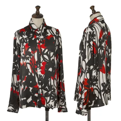 NARACAMICIE Drawing Printed Long Sleeve Blouse