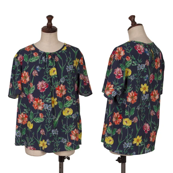 NARACAMICIE Floral Printed Short Sleeve Blouse Multi-Color S-M K-161549_001