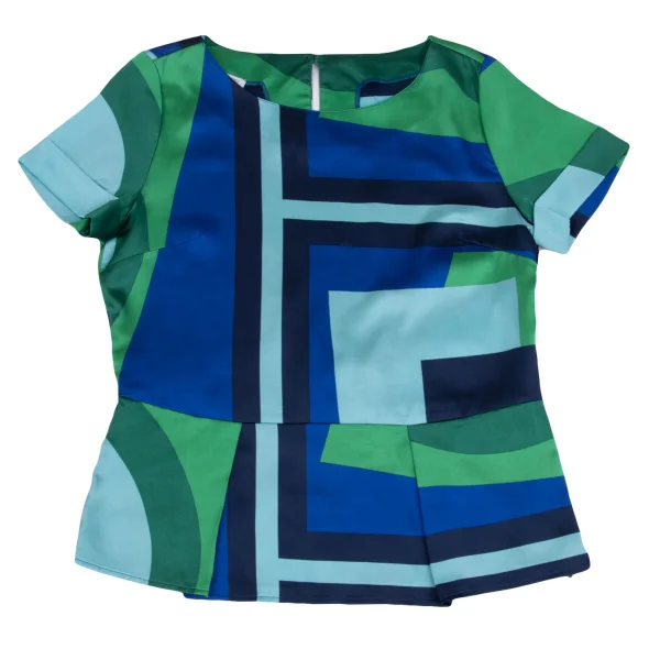 NARACAMICIE Printed Short Sleeve Blouse K-161550_002