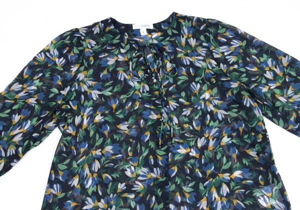 NARACAMICIE Floral Printed Sheer 3/4 Sleeve Blouse K-161551_003