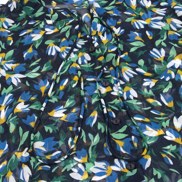NARACAMICIE Floral Printed Sheer 3/4 Sleeve Blouse K-161551_005